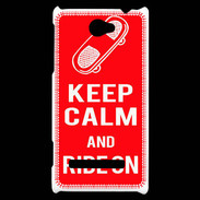Coque HTC Windows Phone 8S Keep Calm Ride on Rouge