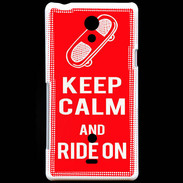 Coque Sony Xperia T Keep Calm Ride on Rouge