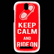 Coque HTC One SV Keep Calm Ride on Rouge