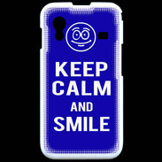 Coque Samsung ACE S5830 Keep Calm Smile Bleu