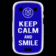 Coque Blackberry Bold 9900 Keep Calm Smile Bleu