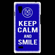 Coque LG Optimus L9 Keep Calm Smile Bleu