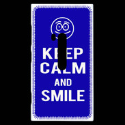 Coque Nokia Lumia 920 Keep Calm Smile Bleu
