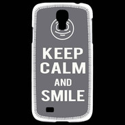 Coque Samsung Galaxy S4 Keep Calm Smile Gris