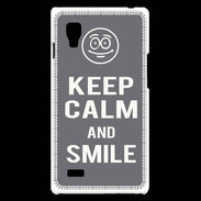 Coque LG Optimus L9 Keep Calm Smile Gris