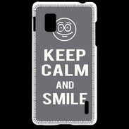 Coque LG Optimus G Keep Calm Smile Gris