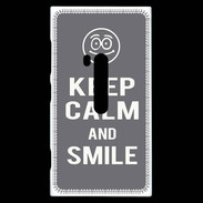 Coque Nokia Lumia 920 Keep Calm Smile Gris