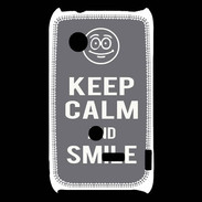 Coque Sony Xperia Typo Keep Calm Smile Gris