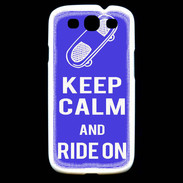 Coque Samsung Galaxy S3 Keep Calm Ride on Bleu