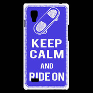 Coque LG Optimus L9 Keep Calm Ride on Bleu