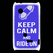 Coque Sony Xperia Typo Keep Calm Ride on Bleu