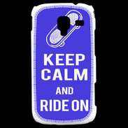 Coque Samsung Galaxy Ace 2 Keep Calm Ride on Bleu