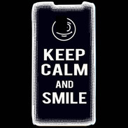 Coque LG P990 Keep Calm Smile Noir