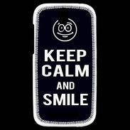 Coque HTC One SV Keep Calm Smile Noir