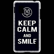 Coque LG Optimus G Keep Calm Smile Noir