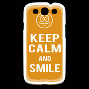 Coque Samsung Galaxy S3 Keep Calm Smile Orange