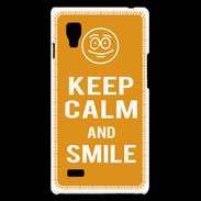 Coque LG Optimus L9 Keep Calm Smile Orange
