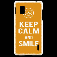 Coque LG Optimus G Keep Calm Smile Orange