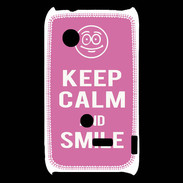 Coque Sony Xperia Typo Keep Calm Smile Rose