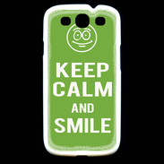 Coque Samsung Galaxy S3 Keep Calm Smile Vert