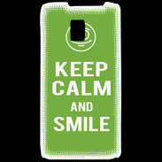 Coque LG P990 Keep Calm Smile Vert