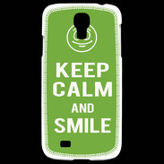 Coque Samsung Galaxy S4 Keep Calm Smile Vert