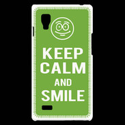 Coque LG Optimus L9 Keep Calm Smile Vert