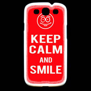 Coque Samsung Galaxy S3 Keep Calm Smile Rouge