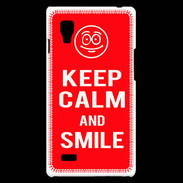 Coque LG Optimus L9 Keep Calm Smile Rouge