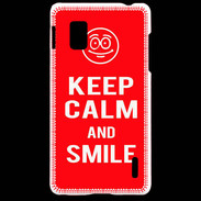 Coque LG Optimus G Keep Calm Smile Rouge