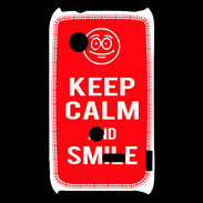 Coque Sony Xperia Typo Keep Calm Smile Rouge