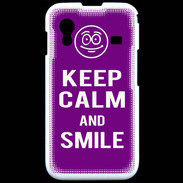 Coque Samsung ACE S5830 Keep Calm Smile Violet
