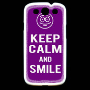 Coque Samsung Galaxy S3 Keep Calm Smile Violet