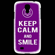 Coque Samsung Galaxy S4 Keep Calm Smile Violet