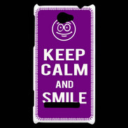 Coque HTC Windows Phone 8S Keep Calm Smile Violet