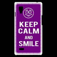 Coque LG Optimus L9 Keep Calm Smile Violet