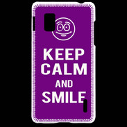 Coque LG Optimus G Keep Calm Smile Violet