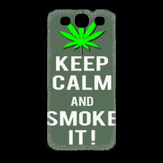 Coque Samsung Galaxy S3 Keep Calm Smoke it Gris