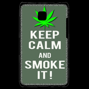 Coque LG Optimus L3 II Keep Calm Smoke it Gris