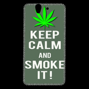 Coque Sony Xperia Z Keep Calm Smoke it Gris