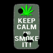 Coque Sony Xperia Typo Keep Calm Smoke it Gris