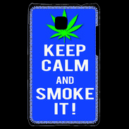 Coque LG Optimus L3 II Keep Calm Smoke it Bleu