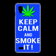 Coque LG Optimus L9 Keep Calm Smoke it Bleu