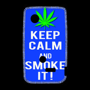 Coque Sony Xperia Typo Keep Calm Smoke it Bleu