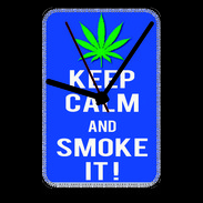 Pendule de bureau Keep Calm Smoke it Bleu