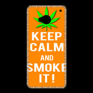 Coque HTC One Keep Calm Smoke it Orange