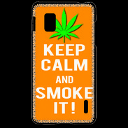 Coque LG Optimus G Keep Calm Smoke it Orange