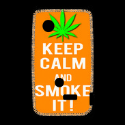 Coque Sony Xperia Typo Keep Calm Smoke it Orange
