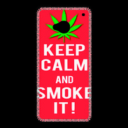 Coque HTC One Keep Calm Smoke Rouge