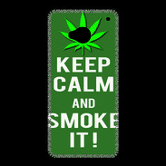 Coque HTC One Keep Calm Smoke it Kaki